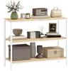 HOMCOM Tavolo console stretto moderno 101x35x80 cm Naturale & Bianco