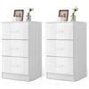 GYMAX Cassettiera Porta Documenti, Armadietto con 3 Cassetti, in Legno, Ideale per Ufficio, Studio, Camera da Letto, 37 x 34 x 67 cm (2, Bianco)