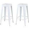 Totò Piccinni Sgabello Industry in Metallo Design Industriale (Bianco, 2 Sgabelli)