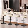 Ckaff Set di 4 Sgabelli da Bar, Sedie da Bar Girevole 360° Altezza Regolabile da Penisola, Sgabelli Alto in Similpelle, Sedie da Cucina con Schienale e Poggiapiedi per Bar Cucina Ristorante, Beige