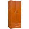 Liberoshopping Armadio 2 ante 2 cassetti 81x186h in legno per camera da letto con asta appendiabiti interno (Ciliegio)
