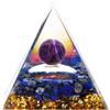 Rolin Roly Pyramid Ogan Crystal Energy Tower Natural Protection Stone Guarigione positiva Regalo per Donna Uomo (Blu)