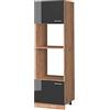 Vicco Mobile cucina microonde R-Line, Antracite lucido, 60 cm, per la libera combinazione all'interno di sistemi cucina modulari