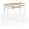 MOMMA HOME Tavolo Cucina Estensibile - Da Pranzo Pieghevole, Moderno, Modello Pompei, Rovere Rustico/Bianco, 80x 40/80x78 cm
