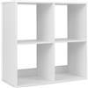 Giantex Libreria con 2/3/4/6 cubi aperti, libreria compatta combinabile con protezione antiribaltamento, scaffale modulare moderno per soggiorno, studio, bianco (69,5 x 33 x 69,5 cm)