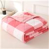 DOTBUY-SHOP Copriletto Trapuntato Matrimoniale Singolo, Controllo Trapuntino Coperta Estivo Primaverile Reversibile Trapunta Autunno Coperta Leggera per Camera da Letto (Rosa,150x200cm)