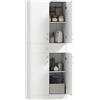 HOMCOM Credenza Cucina Alta, Mobile Dispensa con 2 Armadietti e Cassetto Grande, Mobile Cucina con Ripiani Regolabili, per Sala da Pranzo, Soggiorno, Salotto, 70.8x34x180 cm, Bianco