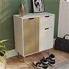 Vida Designs Credenza con 1 cassetto per soggiorno, camera da letto e sala da pranzo (rovere e bianco, 2 ante e 1 cassetto)