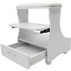 LOYEMAADE Poggiapiedi con Ruote, 2 Piani, Pedicure, Sgabello con Cassetto, Poggiapiedi, Salone, Squat, Per Sala Unghie, Massaggi, Bagni di Famiglia (Bianco)