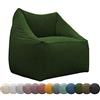 chilly pilley Poltrona Con Schienale E Braccioli Riempita Di Palline Di Polistirolo Espanso Comoda Poltrona Per Adulti E Bambini Ampia Scelta Di Colori E Tessuti (Verde Scuro)