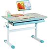 RELAX4LIFE Scrivania Bambini 3-12 Anni, Scrivania Regolabile in Altezza, Banco Scuola con Piano Inclinabile, Leggio, Cassetto e Libreria, Tavolo da Studio Ergonomico, 80x51,5x51-73cm (Blu)