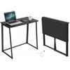 Songvas Scrivania pieghevole 80 x 40 cm, tavolo per computer salvaspazio, truciolato da 15 mm e struttura tubolare in acciaio nero, tavolo pieghevole per ufficio, cucina e studenti (Ebano Nero)