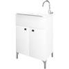 Savinidue Mobile con lavatoio 50 cm Bianco con Vasca e asse lavapanni Pratico