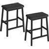 HOOBRO Set di 2 Sgabello da Bar Imbottiti in PU, Sgabello da Cucina con 2 altezze Poggiapiedi, Altezza 61 cm, Resistenti, Facile da Montare, Nero EBB01MD01