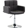 CLP Sedia Design Lounge Los Angeles Similpelle I Poltroncina Girevole E Regolabile I Sedia Pranzo Imbottita Con Braccioli, Colore:marrone