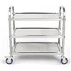 LANTUS Catering Carrello Portavivande Carrello di Servizio Carrello Cucina (Acciaio Inox, 3 Ripiani, 150 kg Portata Massima, 4 Ruote, Spessore Vassoio-Carrello da Pranzo in Acciaio Inossidabile