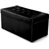 MG Design Pouf contenitore imbottito 45 × 90 cm Nero - capacità ca. 100 L, fino a 300 kg, seduta morbida, struttura solida, già montato e facile da pulire