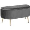 ATMOSPHERA CREATEUR D'INTERIEUR - Panca in velluto grigio 100x40cm