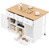 KecDuey 120 x 70 x 90 cm, carrello da cucina, carrello di servizio mobile, isola cucina con cassetto, armadio da cucina con alimentatore per animali domestici/zona pranzo per animali domestici