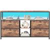 MINGZHE Mobile TV, stile retrò, console multimediale con cassetti, centro di intrattenimento, supporto TV per soggiorno, marrone, 108 x 30 x 78 cm