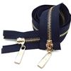 MXBAOHENG 80/100/120cm cerniere con doppio cursore Luce, Metallo, Oro dentini della cerniera Blu navy, 5# 100cm