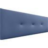 DHOME Testata in Similpelle o Tessuto Acualine Liscio con Bottoni Rivestiti in ALTA GAMMA Testata Letto di Lusso Imbottita Moderna (Similpelle Blu, 150x50cm (Letti 150/160))