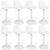 RELOVE Sgabello da Bar Moderno Sgabello Alto con Schienale in Simipelle Sedia Alta da Cucina Regolabile Girevole (8pc-B bianco puro)