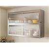 ZASEZOD Armadio Pensile Cucina in Acciaio Inox con Ante Scorrevoli, Mobile Pensile da Parete per Cucina, Armadietto di Stoccaggio Murale per Cucina Bagno Ufficio(80x30x70CM)