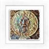 Lupia - Quadro Moderno con paesaggi e localismi Italiani, Ceramica e Stampa Rilievo, Cornice Legno Shabby Modern Bianca, Decorazione Parete, Quadretti Soggiorno, 29x29 cm, Roma Bocca della VERITA'
