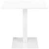 Liberoshopping Tavolo da bar quadrato con base centrale in metallo e piano laminato resistente - ideale per locali, ristoranti, pub, uso interno o esterni coperti (Gamba Bianca, Bianco Frassino, 70x70)