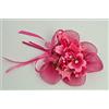 DLM_Bomboniere DLM-32248 (Kit 12 Pezzi) Fiori Finti Fiorellini Rosa con Strass Rametto e Foglie Racchette Portaconfetti Applicazioni Fai da Te Fucsia bomboniera
