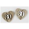 DLM Bomboniere DLM-29175-legnonaturale (Kit 12 Pezzi) Magnete Calamita Cuore 30 Trentesimo Compleanno Anniversario di Nozze in Legno Segnaposto Confettata_LegnoNaturale bomboniera
