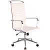 CLP Sedia Ufficio con Braccioli Batley in Similpelle O Vera Pelle I Poltrona Studio Direzionale Ergonomica con Ruote, Colore:Bianco, Materiale:Ecopelle