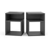 MRBLS_HOME MRBLS - Set di 2 comodini a molle, comodino, moderno, senza cassetti, per la camera da letto, il soggiorno, il semplice divano (grigio opaco), 32 x 40 x 30 cm (larghezza x altezza x profondità)