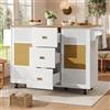 Huayz Isola da cucina, carrello da cucina con piano di lavoro, piano da tavolo pieghevole, con 5 ruote, armadio da cucina, porta asciugamani, portaspezie, per cucina e sala da pranzo, 120 x 73 (45) x