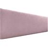 DHOME Testata in similpelle o tessuto AQUALINE Testata imbottita liscia Testata letto di lusso (Tessuto Rosa, 135cm (Lits 120/135/140))