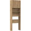 vidaXL Mobile Lavatrice Rovere Artigianale 64x24x190 cm in Truciolato, mobiletto per lavatrice, armadio lavanderia, mobiletto per il bagno