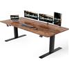 Devoko Scrivania regolabile marrone vintage, 180 x 80 cm, con vaschetta per cavi, memoria a 2 funzioni, seduta ergonomica