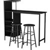 Vicco Set di tavoli da bar Naila, Nero, 121.5 x 40 cm