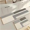 Hixingo Tappeto Cucina in Diatomite, Passatoia Cucina Antiscivolo Lavabile Tappeti da Cucina, Tappeto da Cucina Tappeto da Bagno Tappetino per Doccia, Design Moderno (45x70cm,Grigio)