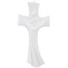 SHALOM - Crocifisso Sacra Famiglia, Moderno, in Resina Bianca. Altezza 29 Cm
