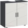 kleankin Mobiletto Bagno Sottolavabo con Armadietto 2 Ante, Mobile Sottolavadino a Piedistallo in Legno con Mensola Regolabile, per Lavabi con o Senza Colonna, 60x30x60cm, Grigio