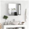 kleankin Armadietto da bagno con specchio luminoso a LED, mobile da bagno, 2 ante con 3 livelli, 70 x 15 x 65 cm, bianco