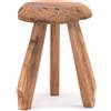 CREEDWOOD Rustico Sgabello Heidi | Legno di Mogano, 39 cm | Sgabello da mungitura in Legno, Sgabello per Fiori, Sgabello in Legno Naturale, Sgabello Laterale Rotondo