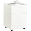 SoBuy Carrello da ufficio Armadi archivio traslabili Tavolino stampante Comodino con ruote bianco 40x40x54cm FBT121-W