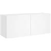 vidaXL Mobile TV a Parete con Luci LED Bianco 100x35x41 cm