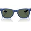 Ray-Ban Rj9052s New Wayfarer, Occhiali Unisex-Bambini e Ragazzi, Blu Gomma/Verde Scuro, 47 mm