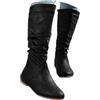 Onsoyours Stivali Alti Donna Stivaletti in PU Boots Morbidi Stringati Stivali Lungo Stivaletti Eleganti Autunnali Invernali Comode con Tacco Piatto B Nero 41 EU