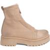 Patrizia Bonfanti Stivaletti Donna Kuni in Pelle Nabuk Naturale con Zip e Suola in Gomma, Beige, 38