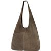 Genuine Leather AMBRA Moda WL818, pochette, borsa a tracolla, shopper, da donna, in vera pelle, (sabbia), X-Large
